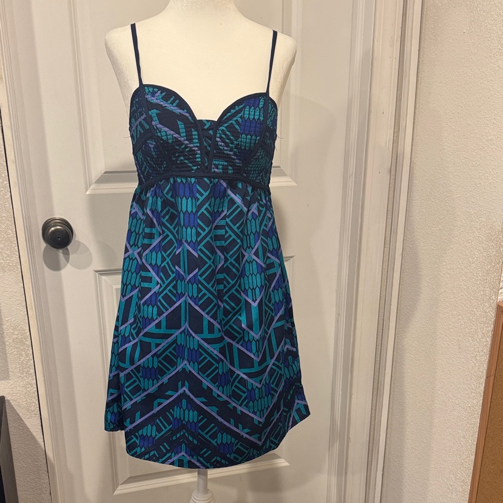 Xhilaration Navy, Teal, and Purple Mini Dress